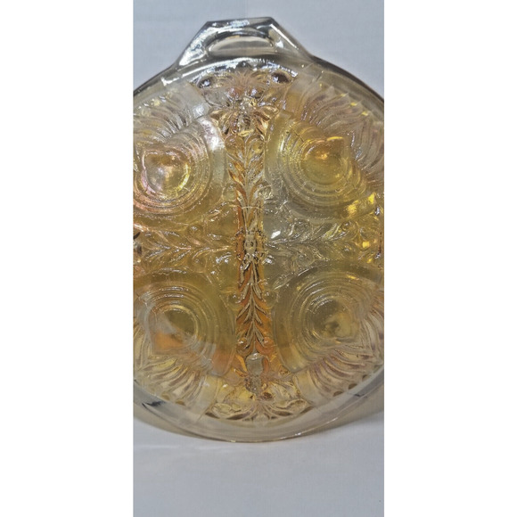 Vintage Depression Carnival Glass Marigold Candy Dish Granny Core - Picture 7 of 7